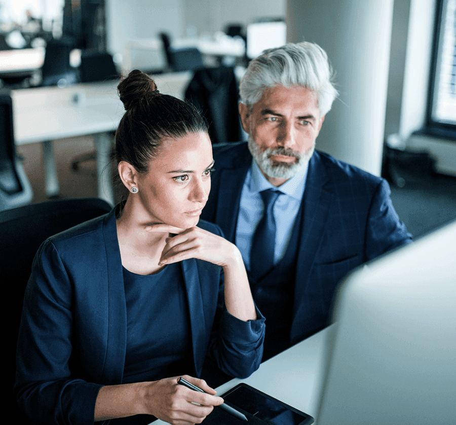 Professionals analyzing data in the office